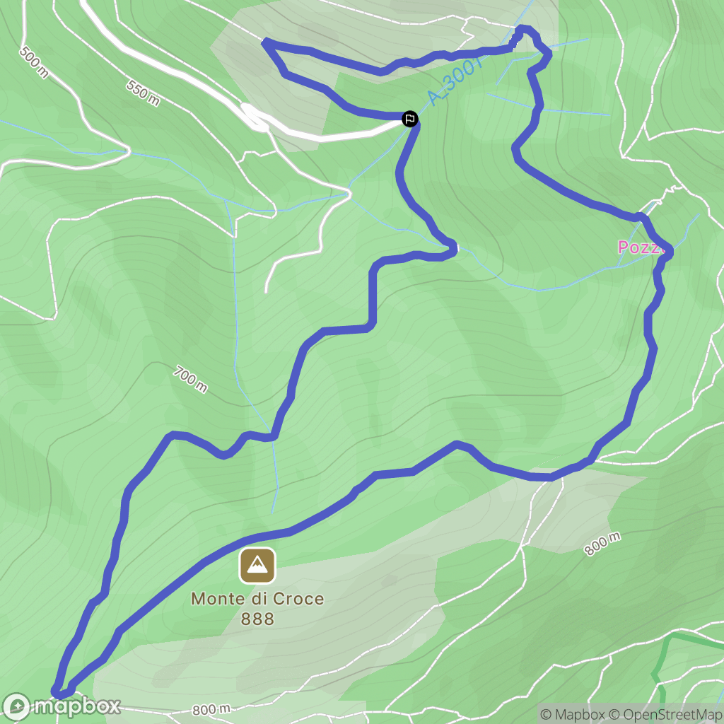 : carte du parcours de randonnée - Italy