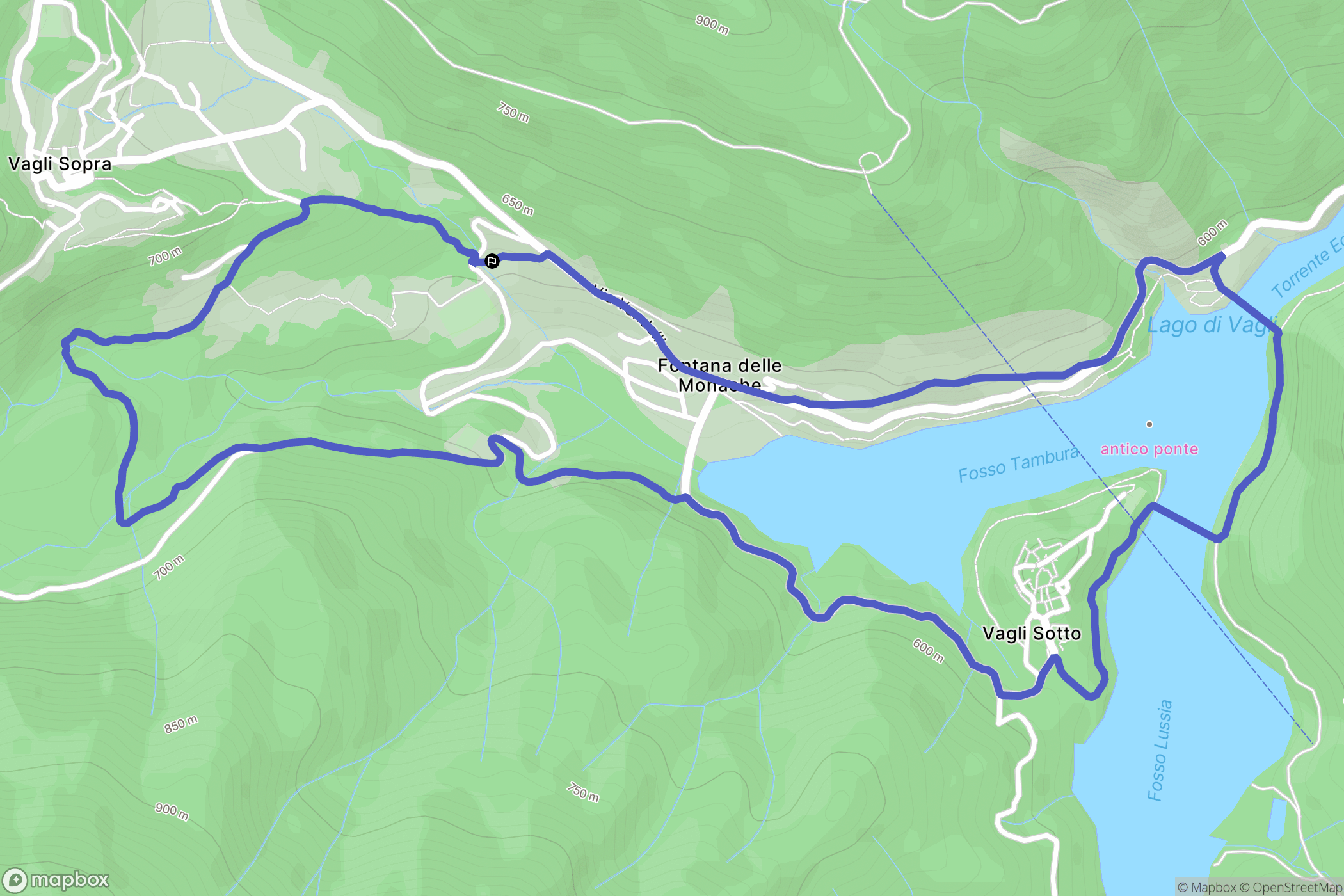 : carte du parcours de randonnée - Italy