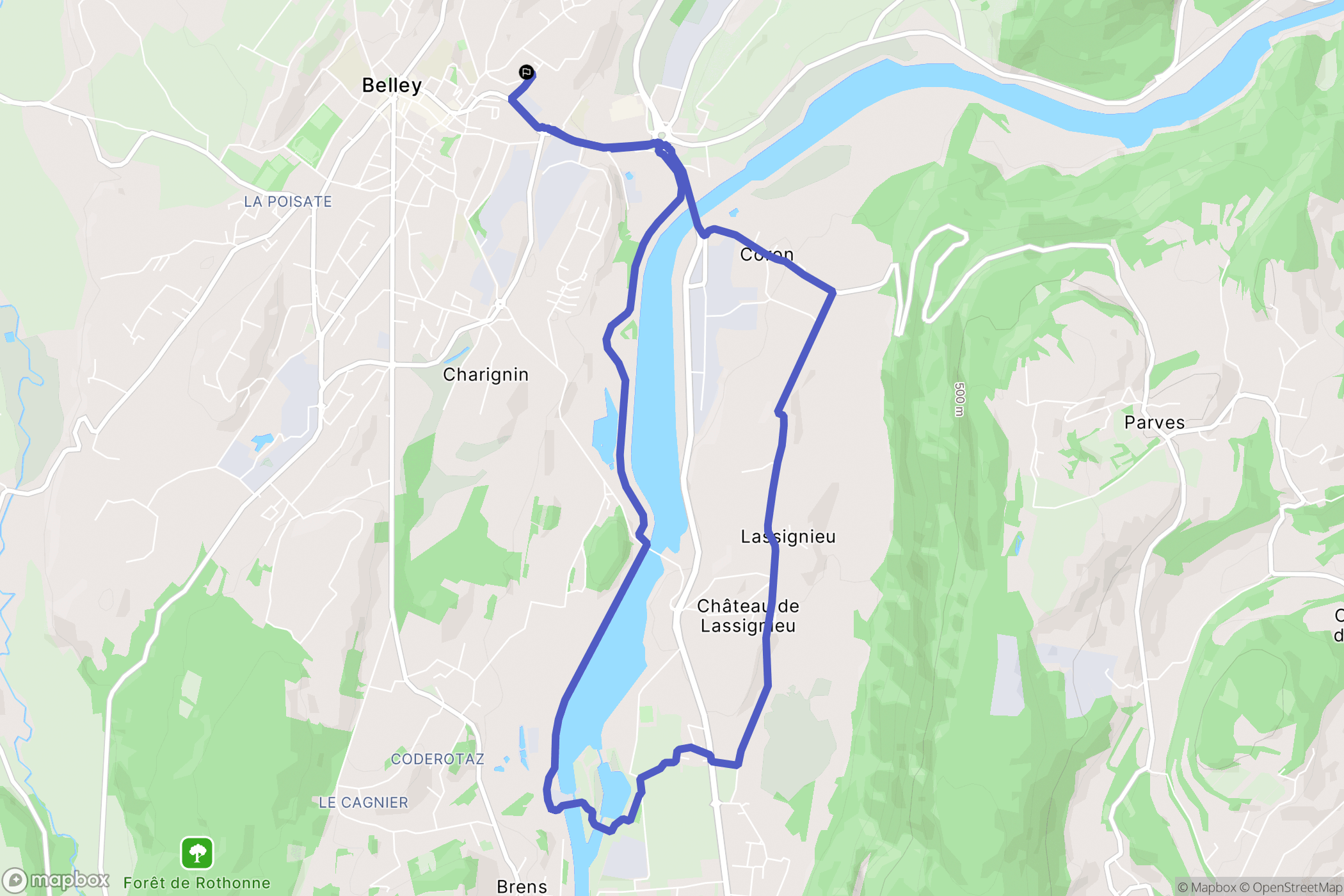Belley : carte du parcours de randonnée - France