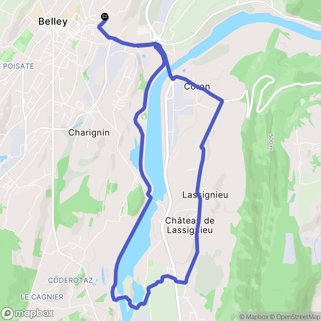 Belley : carte du parcours de randonnée - France