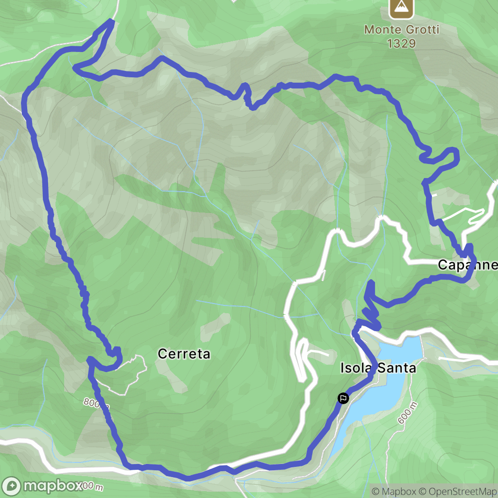 Isola Santa : carte du parcours de randonnée - Italy