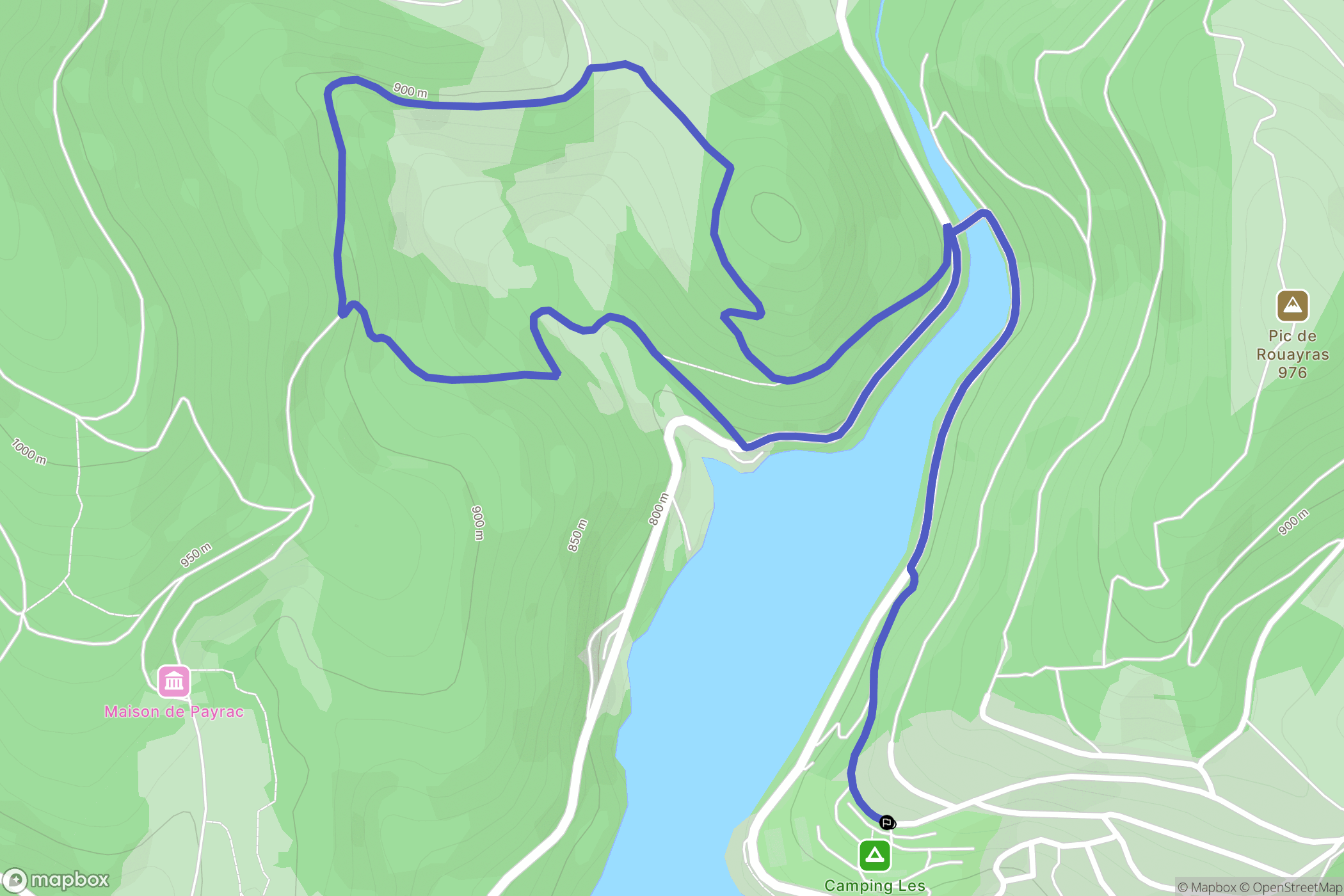 Nages : carte du parcours de randonnée - France