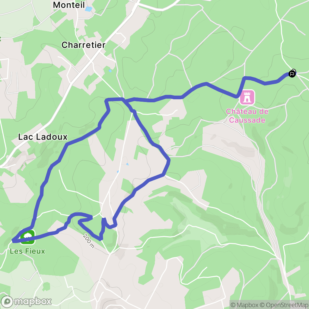 Antonne-et-Trigonant : carte du parcours de randonnée - France