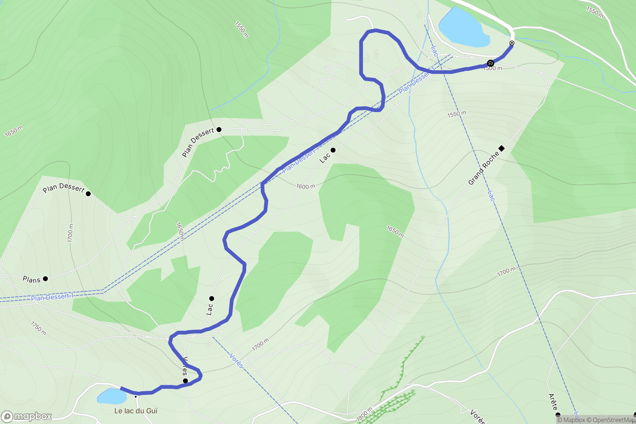 Notre-Dame-de-Bellecombe : carte du parcours de randonnée - France