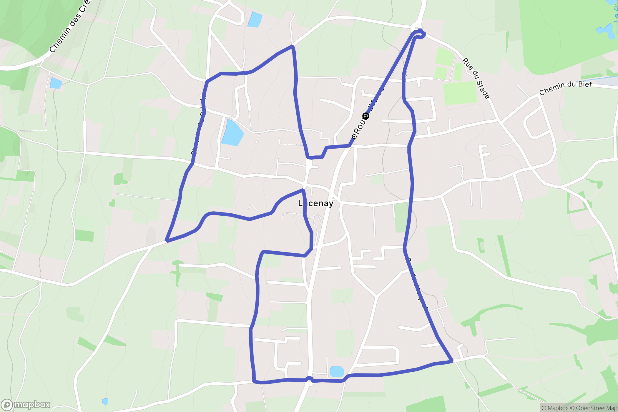 Lucenay : carte du parcours de randonnée - France