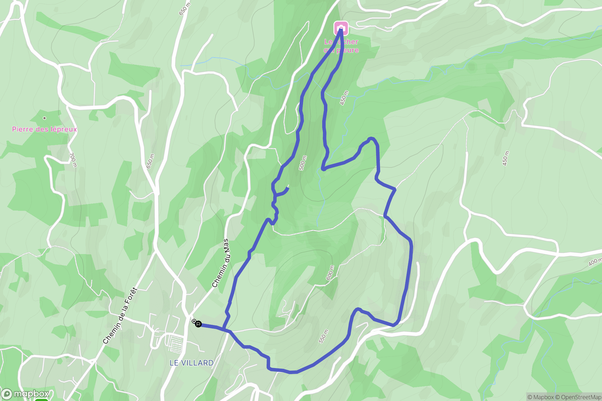 Miribel-les-Échelles : carte du parcours de randonnée - France
