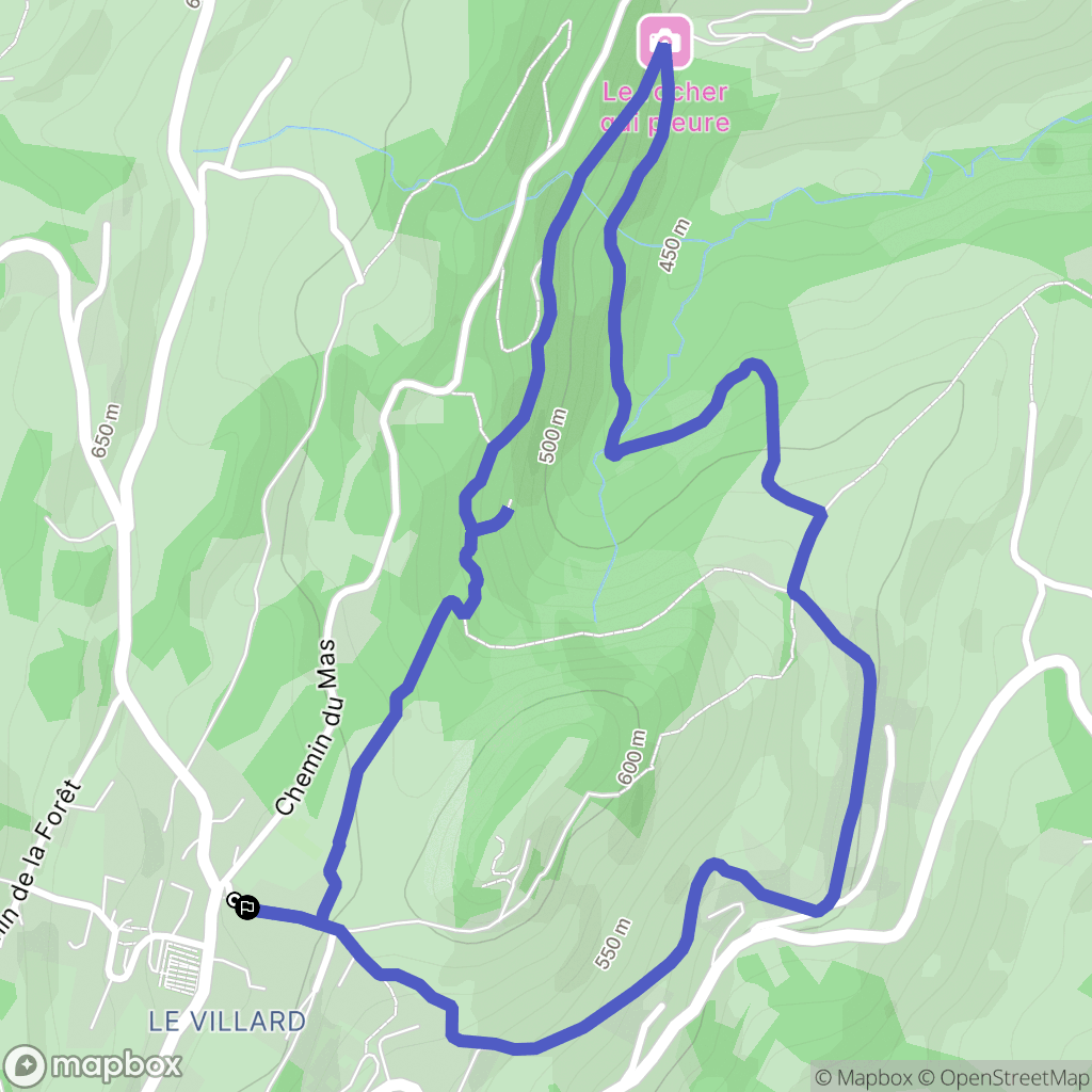 Miribel-les-Échelles : carte du parcours de randonnée - France