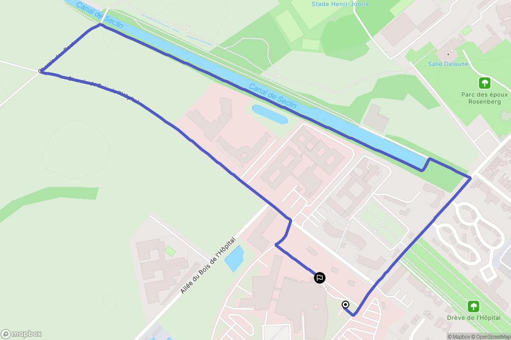 Seclin : carte du parcours de randonnée - France