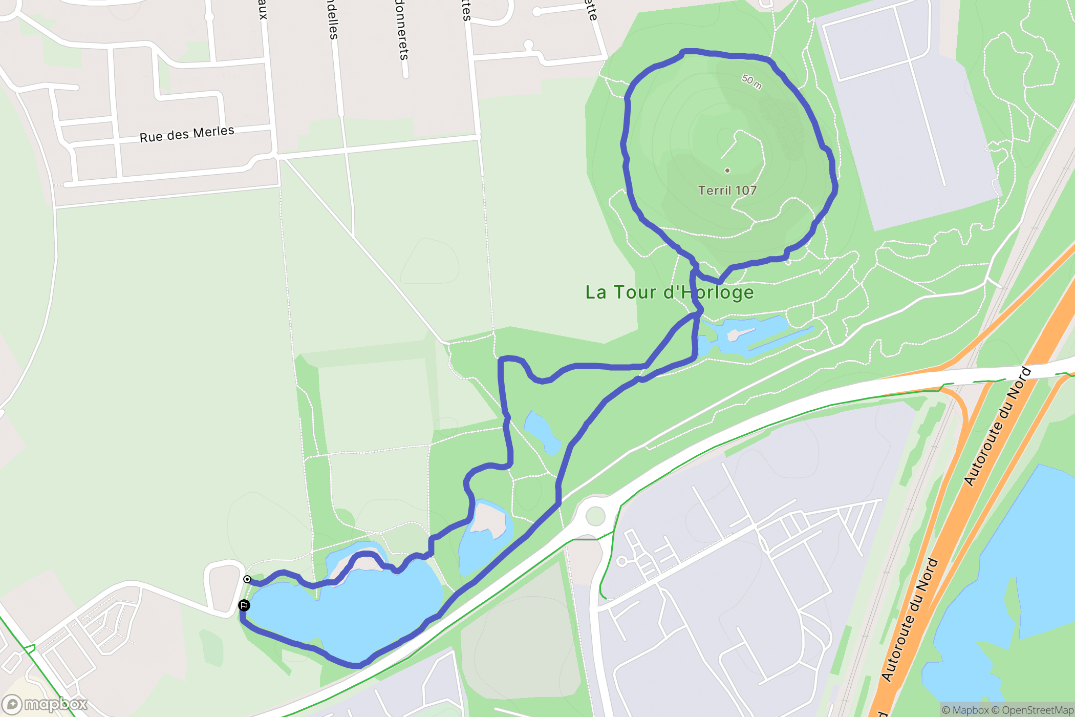Carvin : carte du parcours de randonnée - France