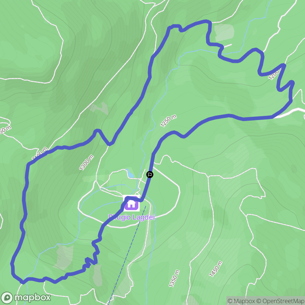 Lagdei : carte du parcours de randonnée - Italy