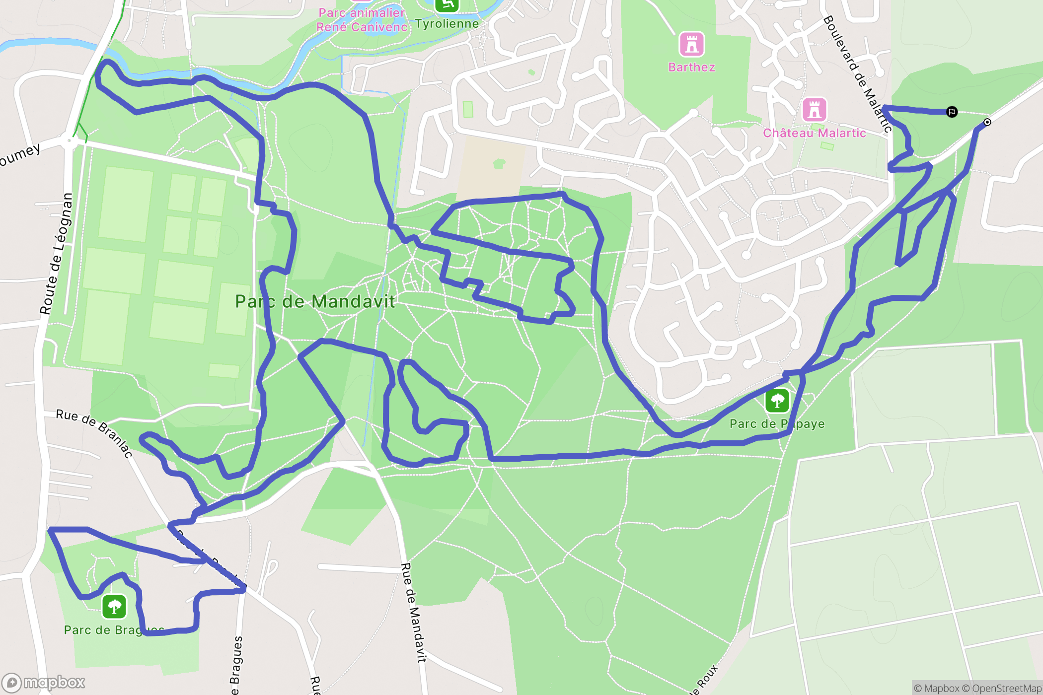 Gradignan : carte du parcours de randonnée - France