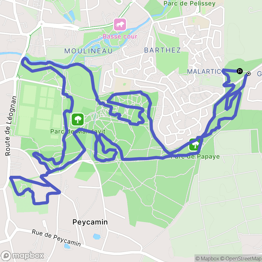 Gradignan : carte du parcours de randonnée - France