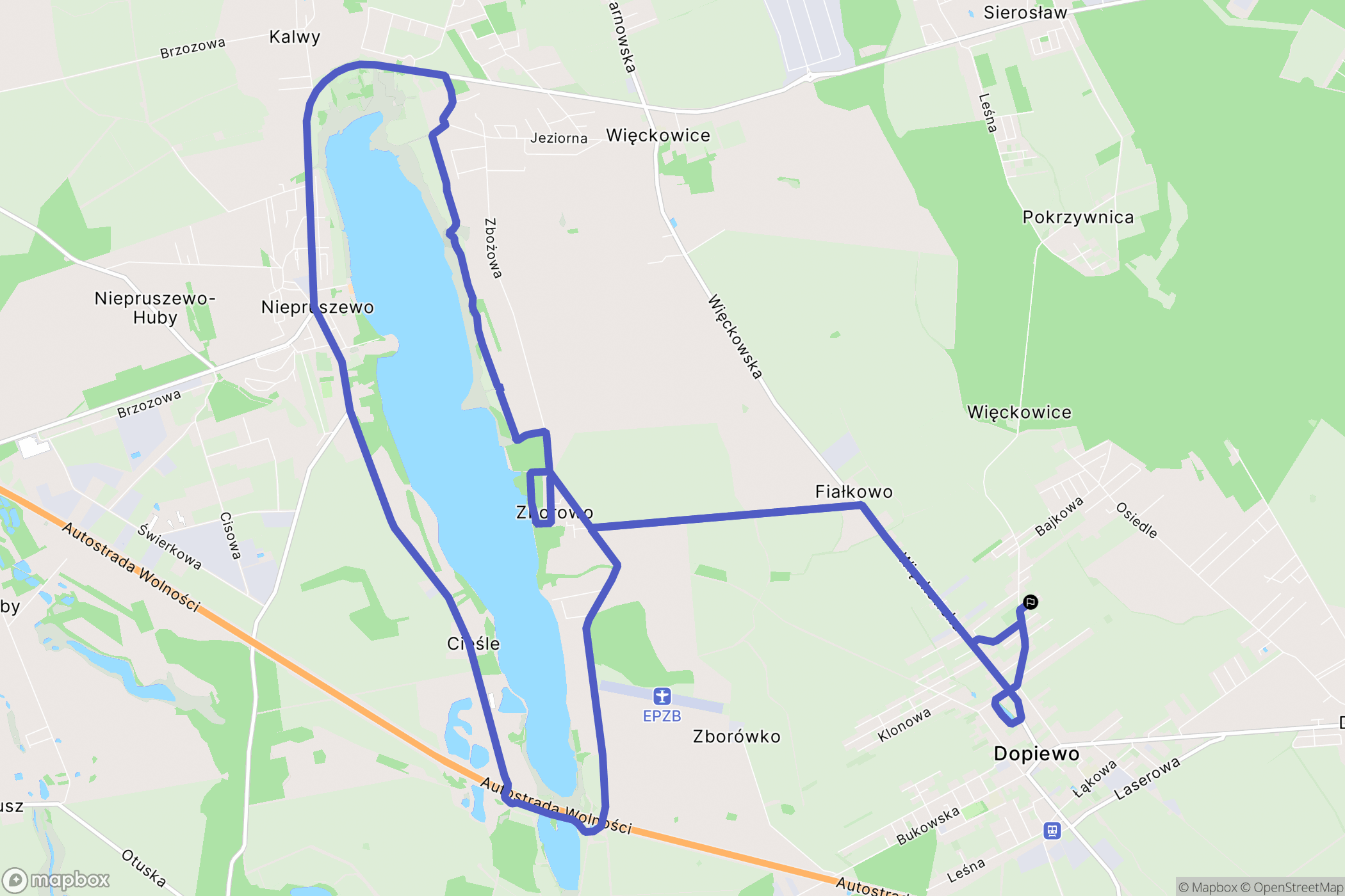 Dopiewo: mapa trasy - Poland