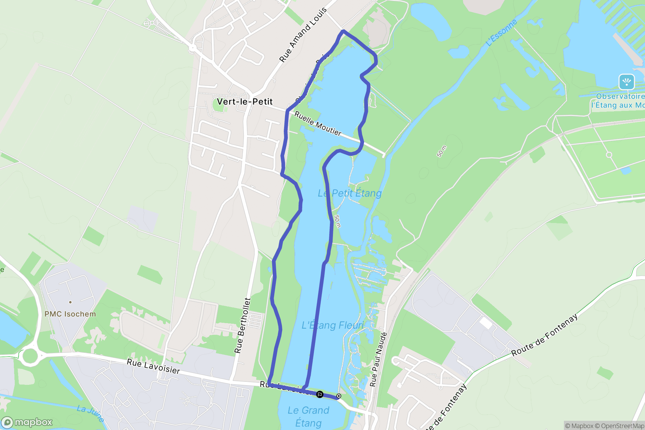 Vert-le-Petit : carte du parcours de randonnée - France