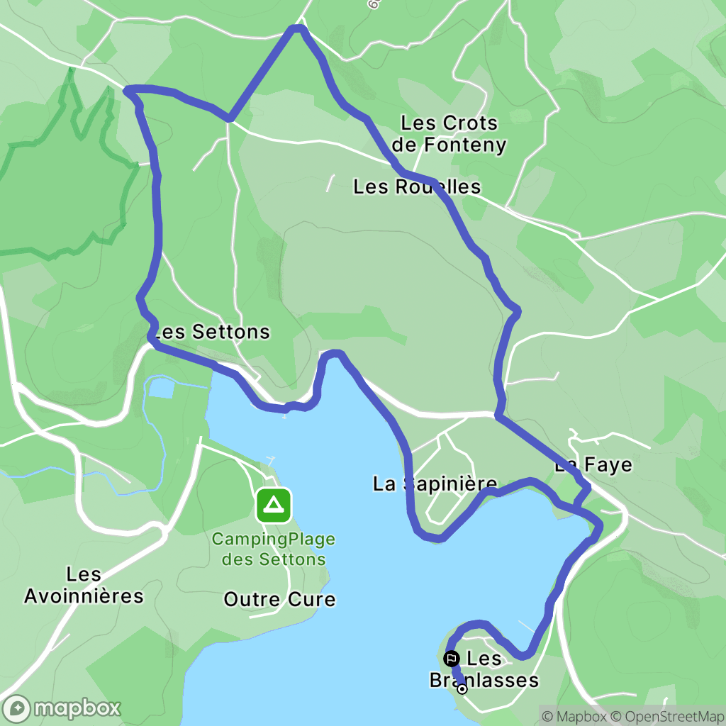 Montsauche-les-Settons : carte du parcours de randonnée - France