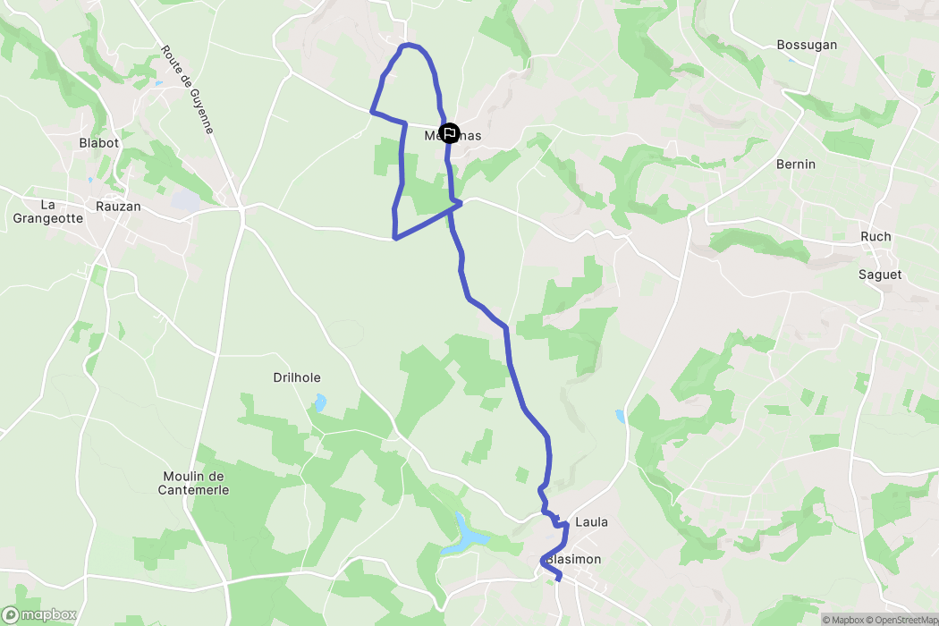 Mérignas : carte du parcours de randonnée - France