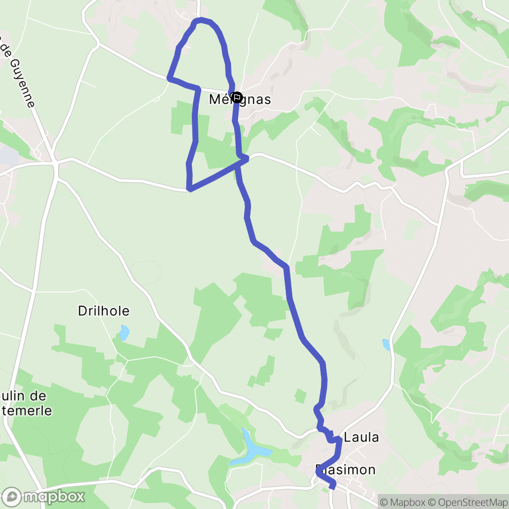 Mérignas : carte du parcours de randonnée - France