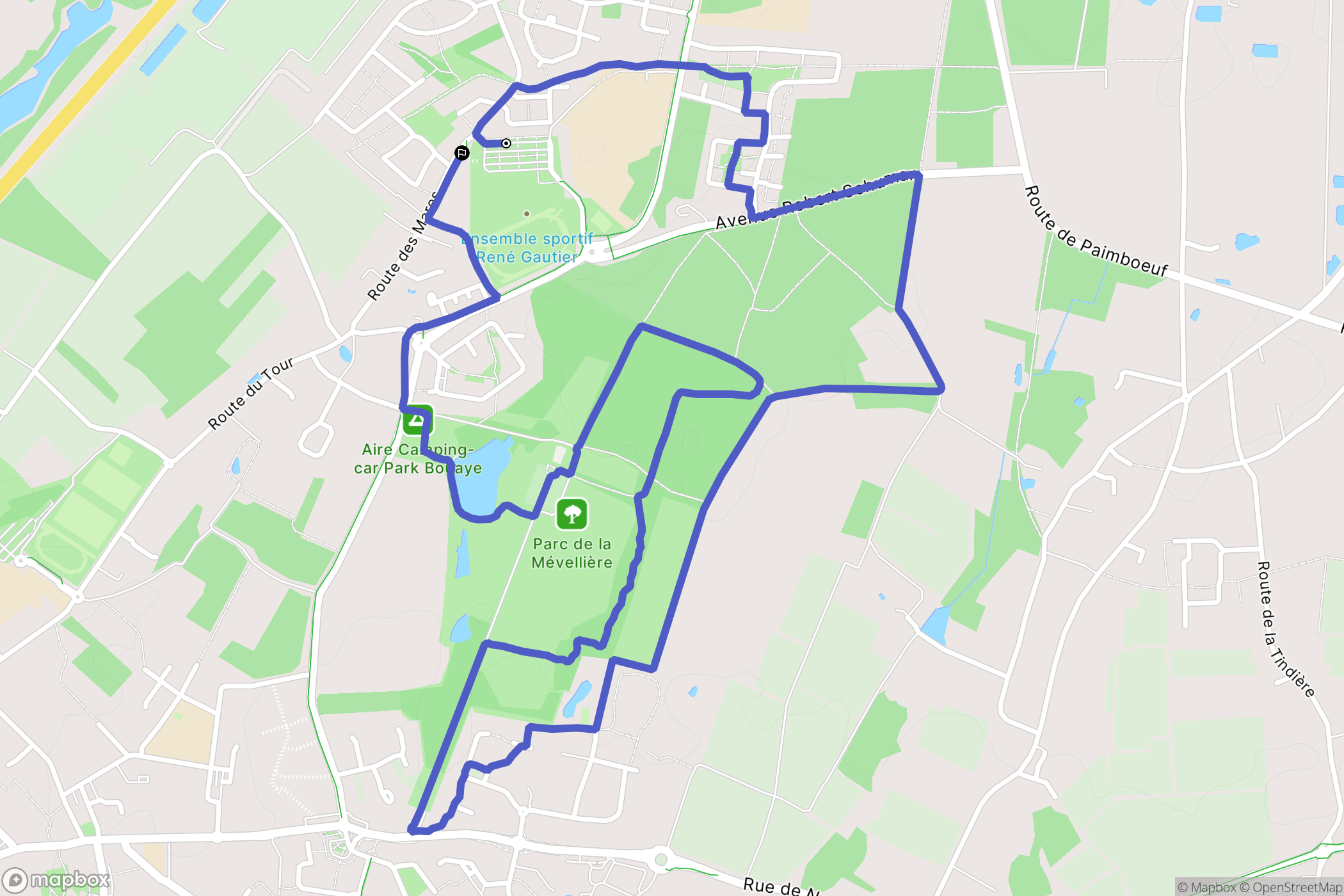 Bouaye : carte du parcours de randonnée - France