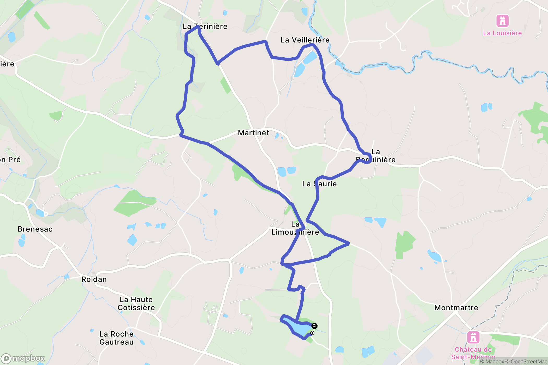 Saint-Mesmin : carte du parcours de randonnée - France