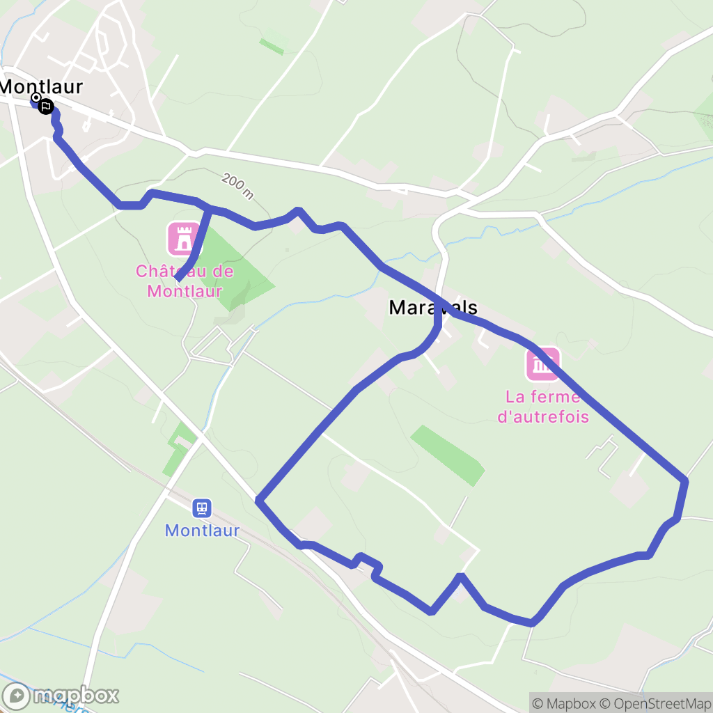 Montlaur : carte du parcours de randonnée - France