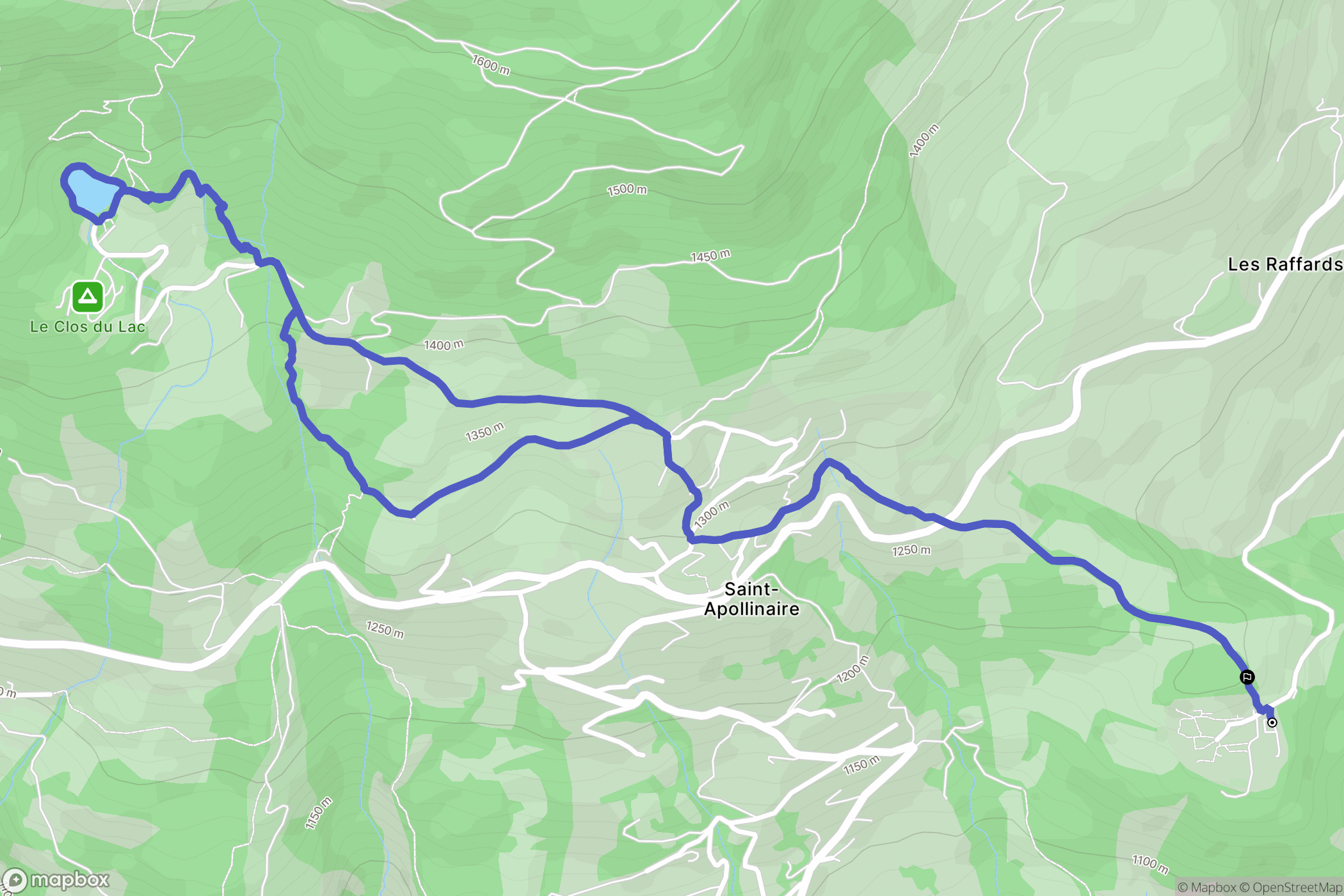 Savines-le-Lac : carte du parcours de randonnée - France