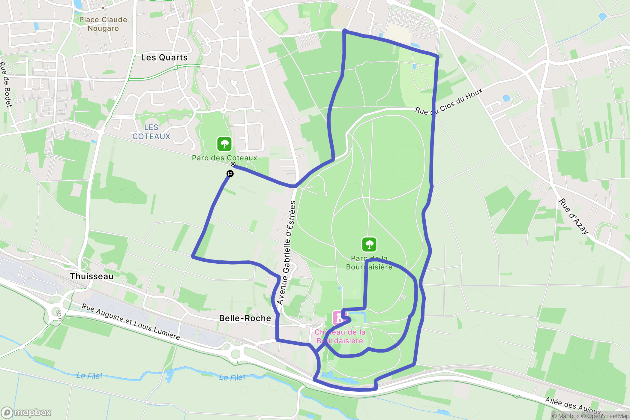 Montlouis-sur-Loire : carte du parcours de randonnée - France