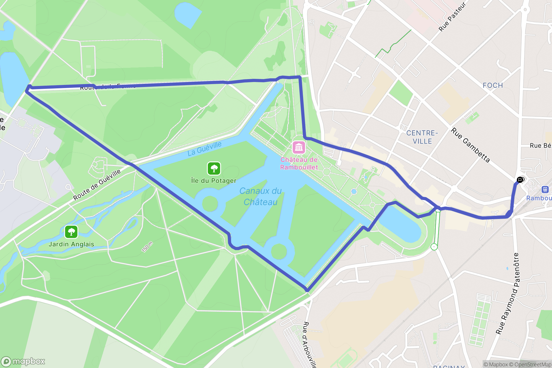 Rambouillet : carte du parcours de randonnée - France