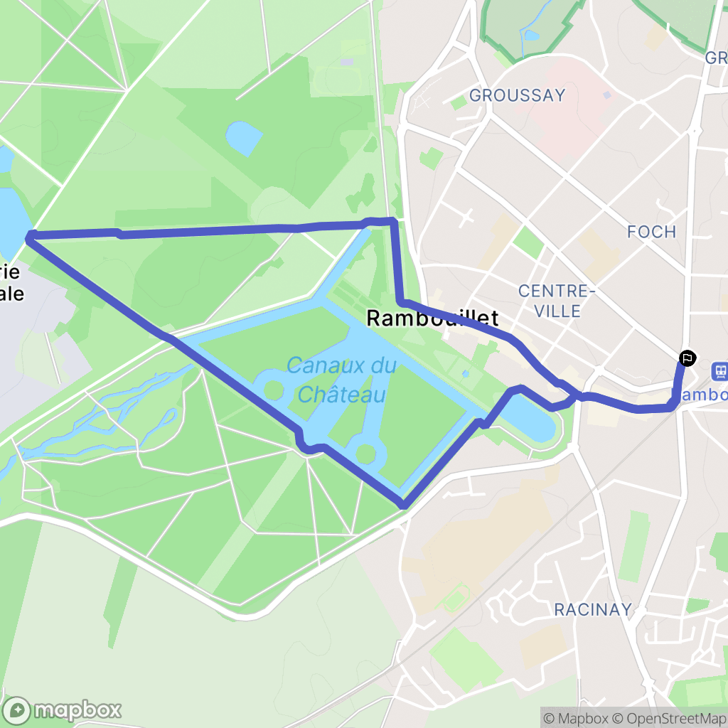 Rambouillet : carte du parcours de randonnée - France