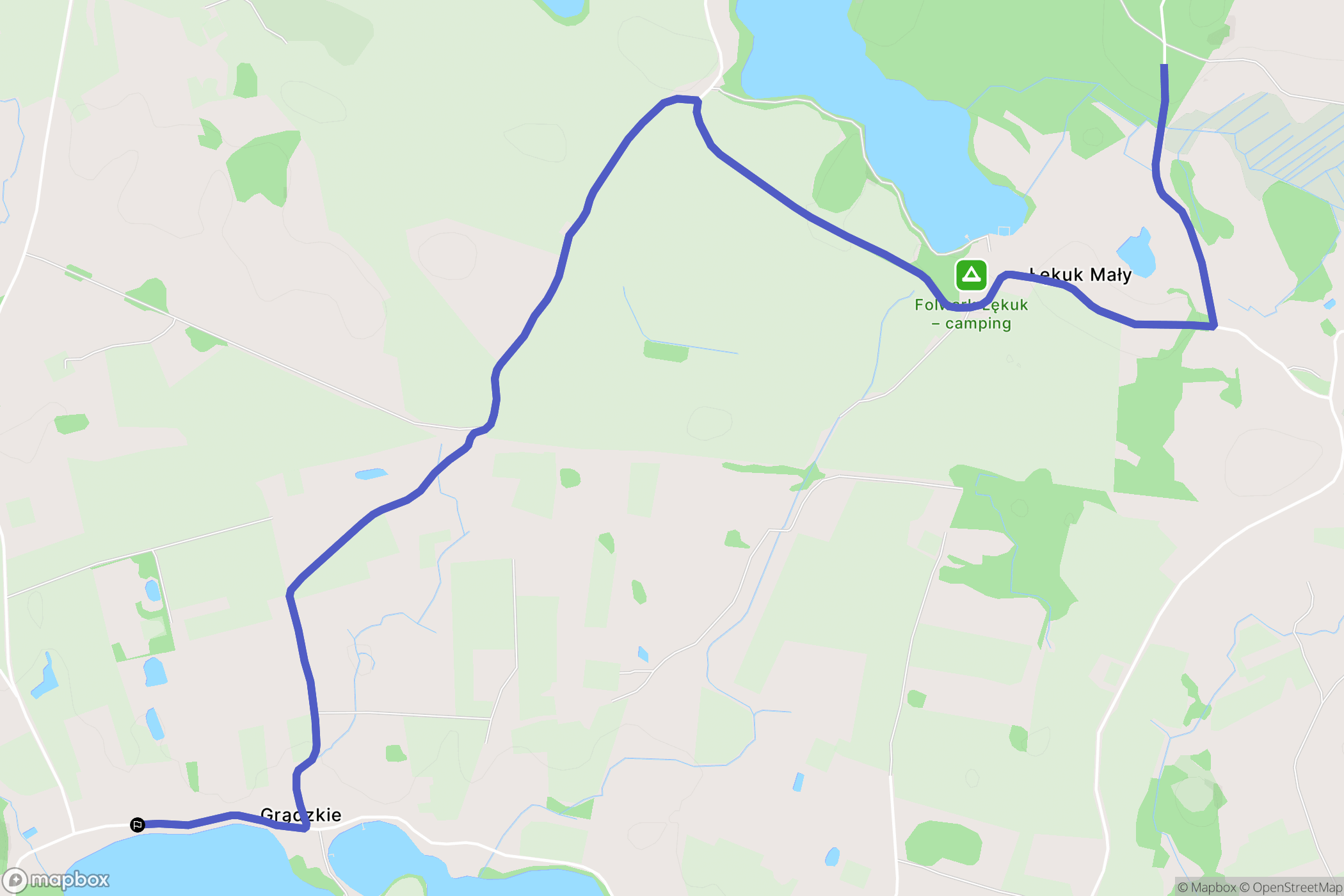 Grądzkie: mapa trasy - Poland