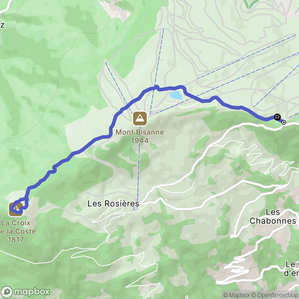 Villard-sur-Doron : carte du parcours de randonnée - France