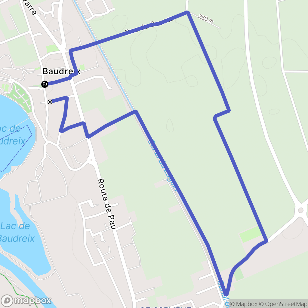 Baudreix : carte du parcours de randonnée - France