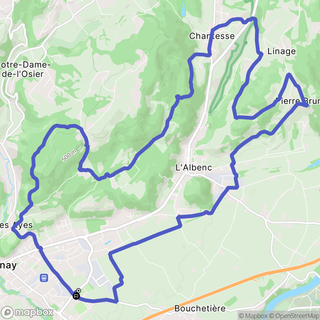 Vinay : carte du parcours de randonnée - France