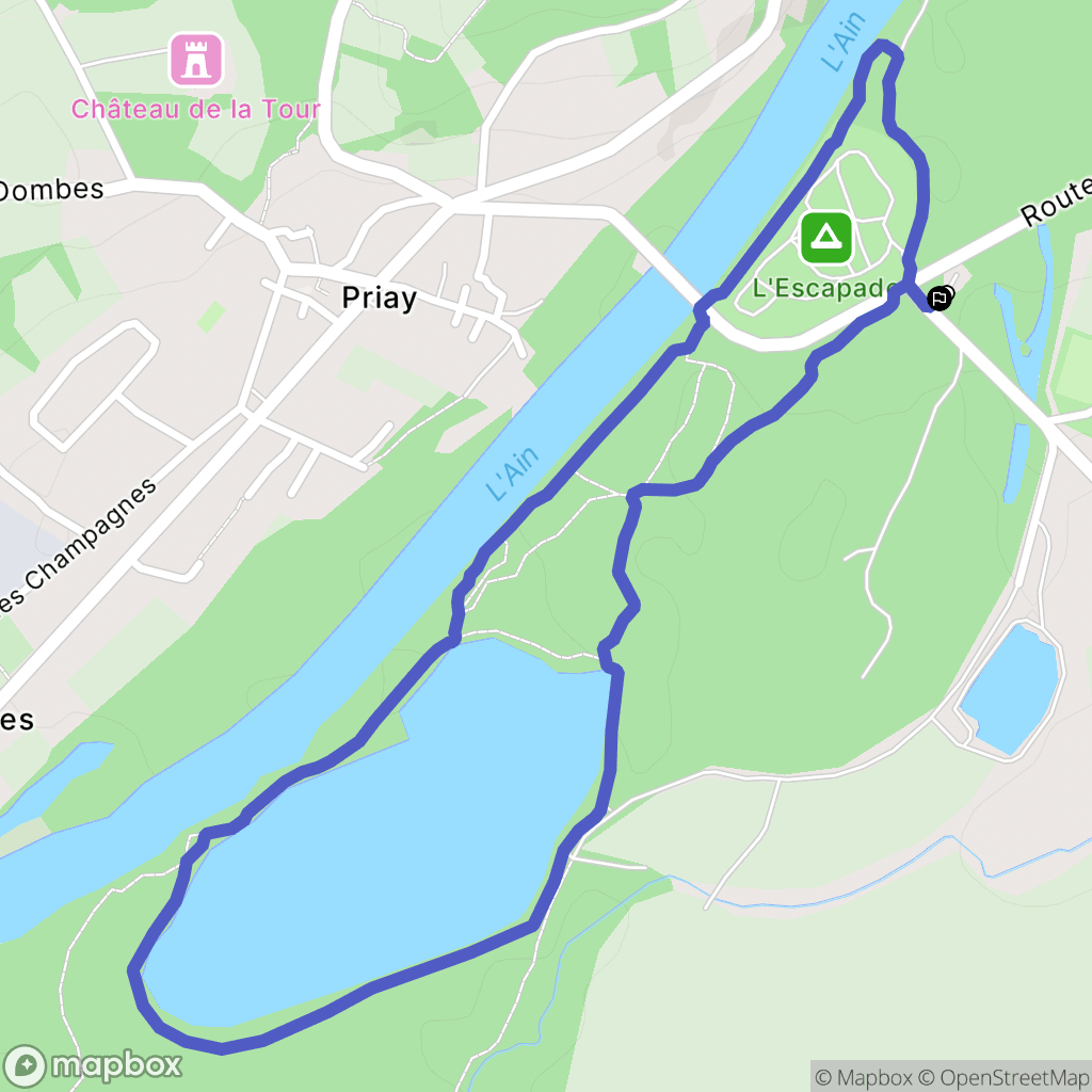 Priay : carte du parcours de randonnée - France
