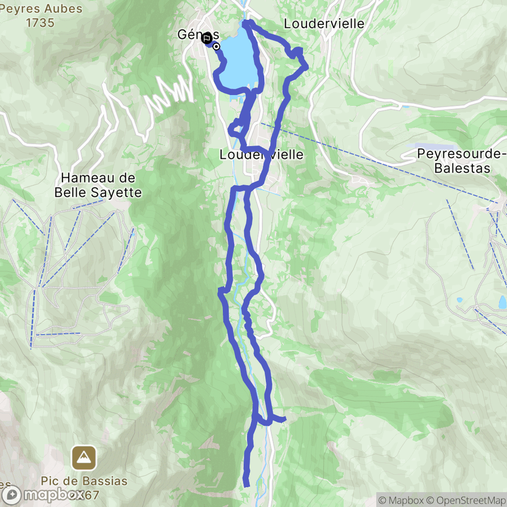 Génos : carte du parcours de randonnée - France