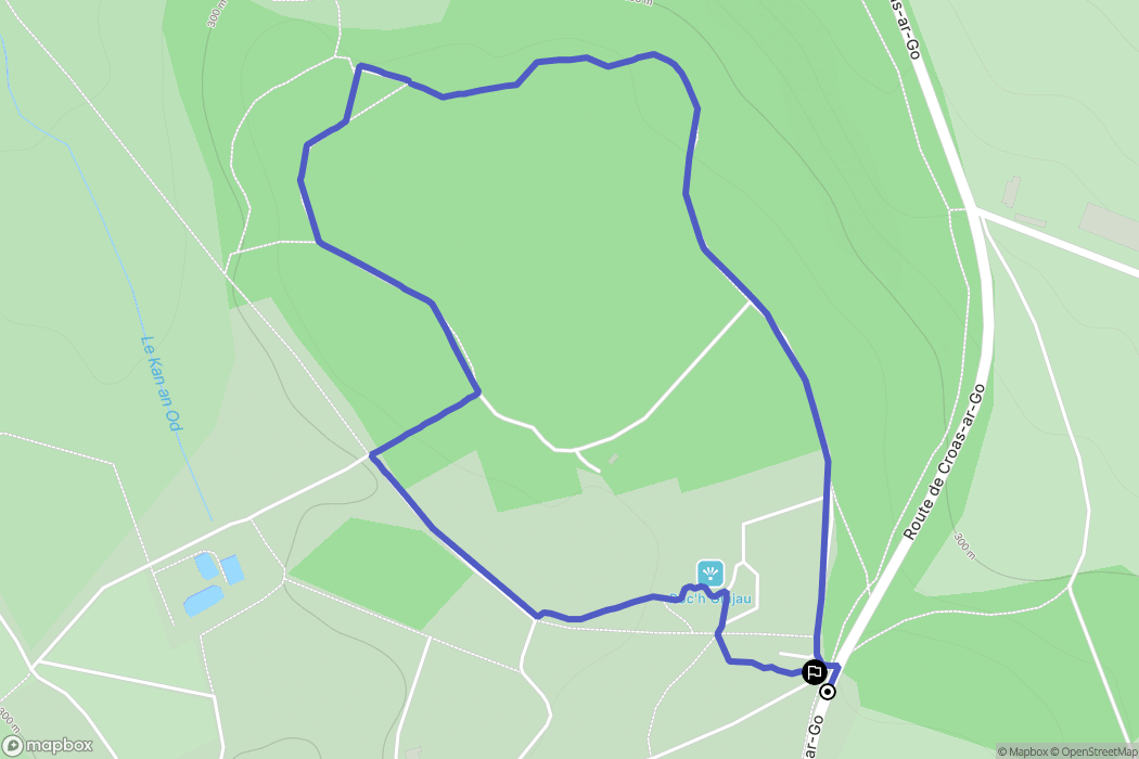 Hanvec : carte du parcours de randonnée - France
