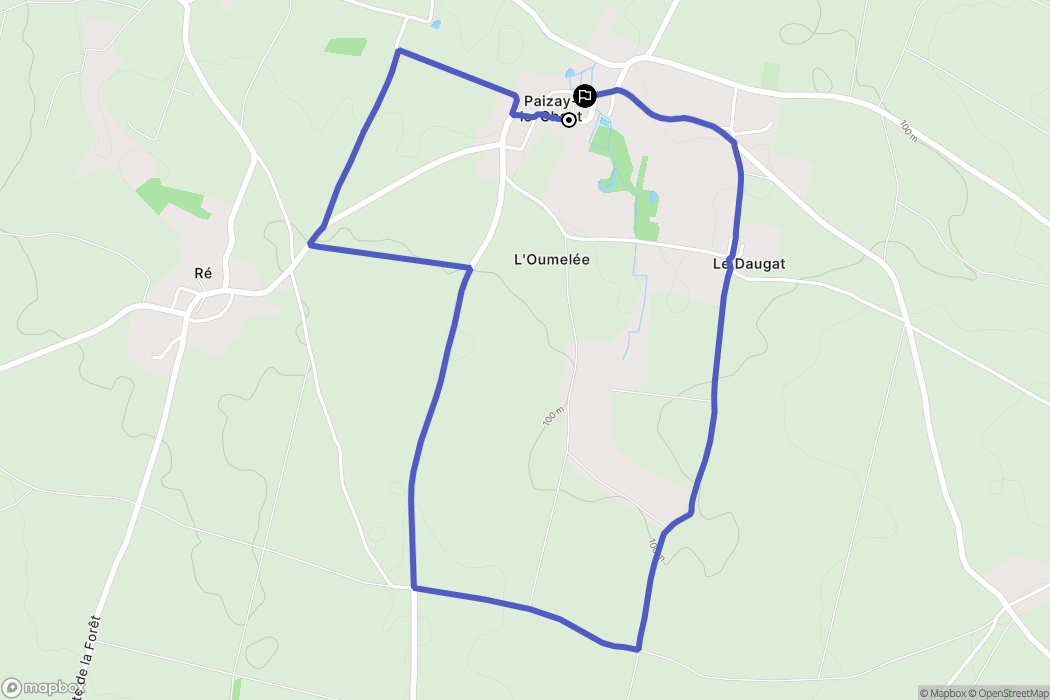 Paizay-le-Chapt : carte du parcours de randonnée - France