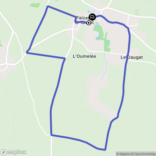 Paizay-le-Chapt : carte du parcours de randonnée - France
