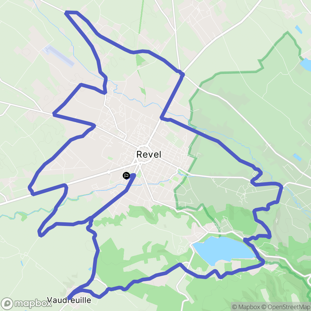Revel : carte du parcours de randonnée - France