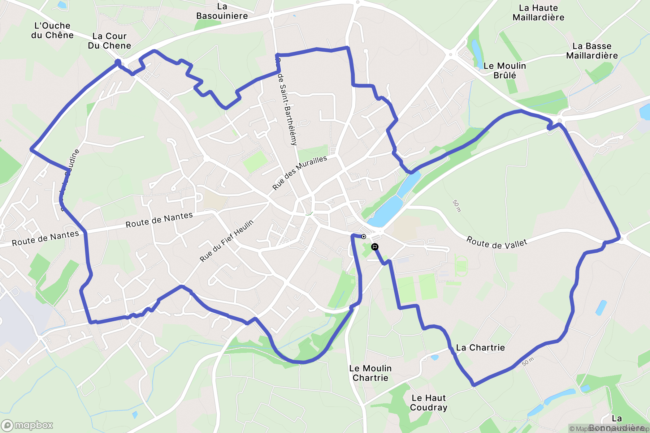 Le Loroux-Bottereau : carte du parcours de randonnée - France