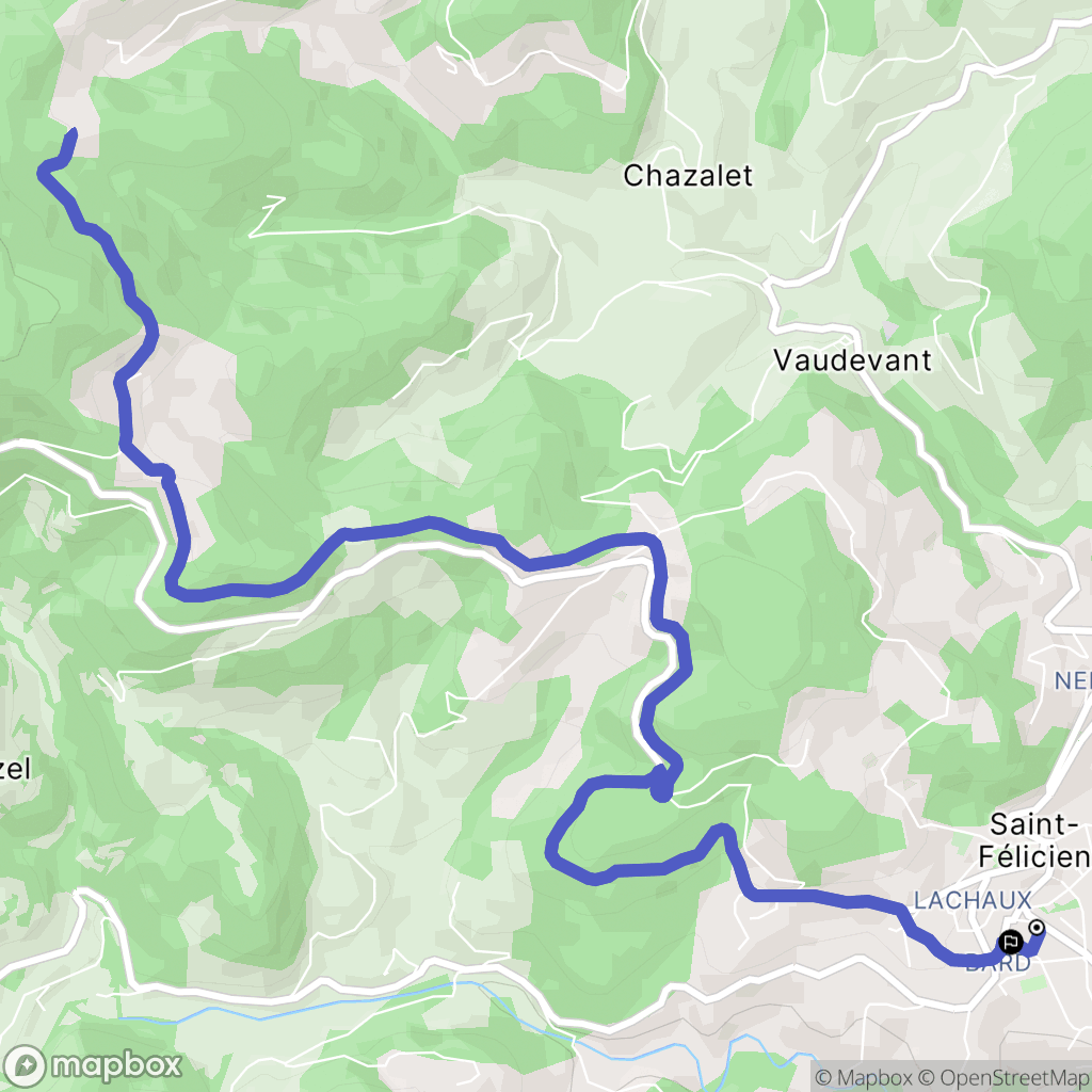 Saint-Félicien : carte du parcours de randonnée - France