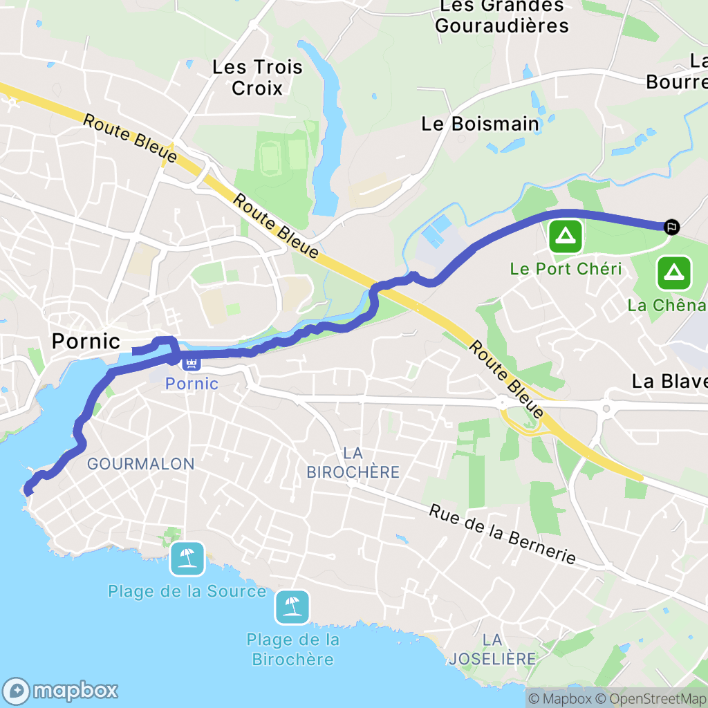Pornic : carte du parcours de randonnée - France