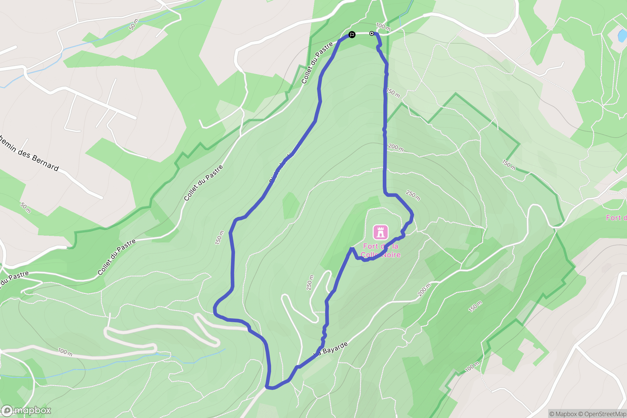 Miglos : carte du parcours de randonnée - France