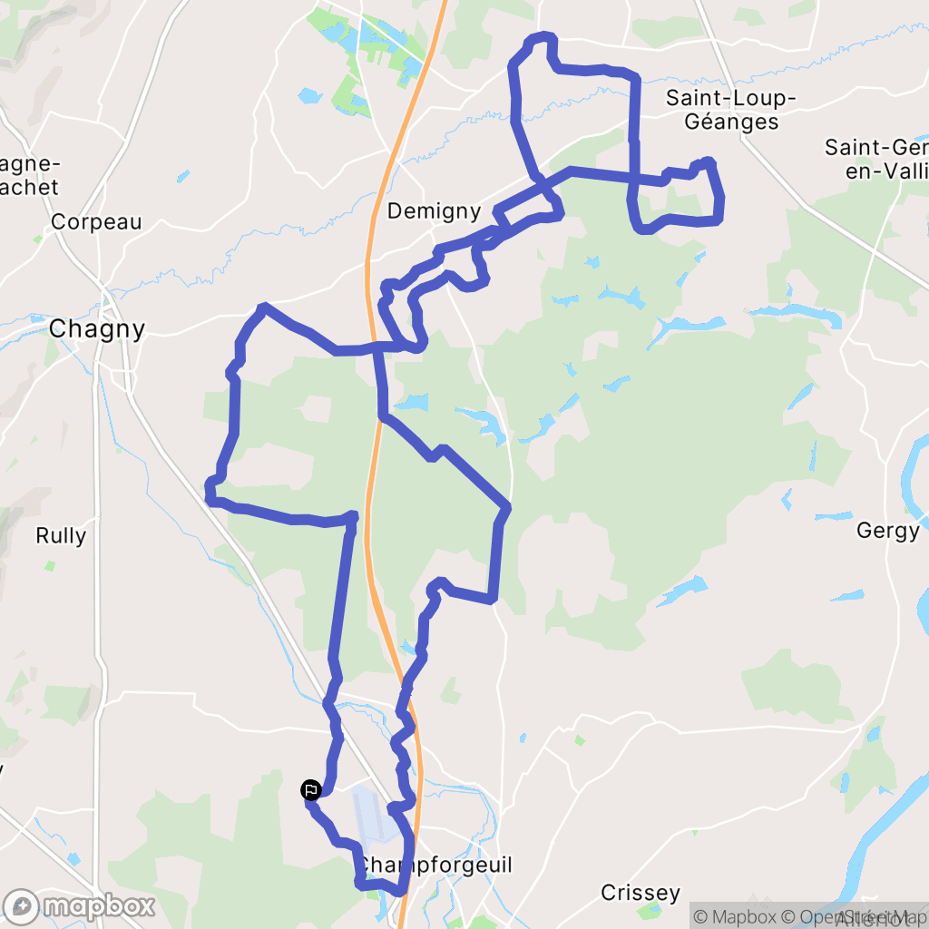 Farges-lès-Chalon : carte du parcours de randonnée - France