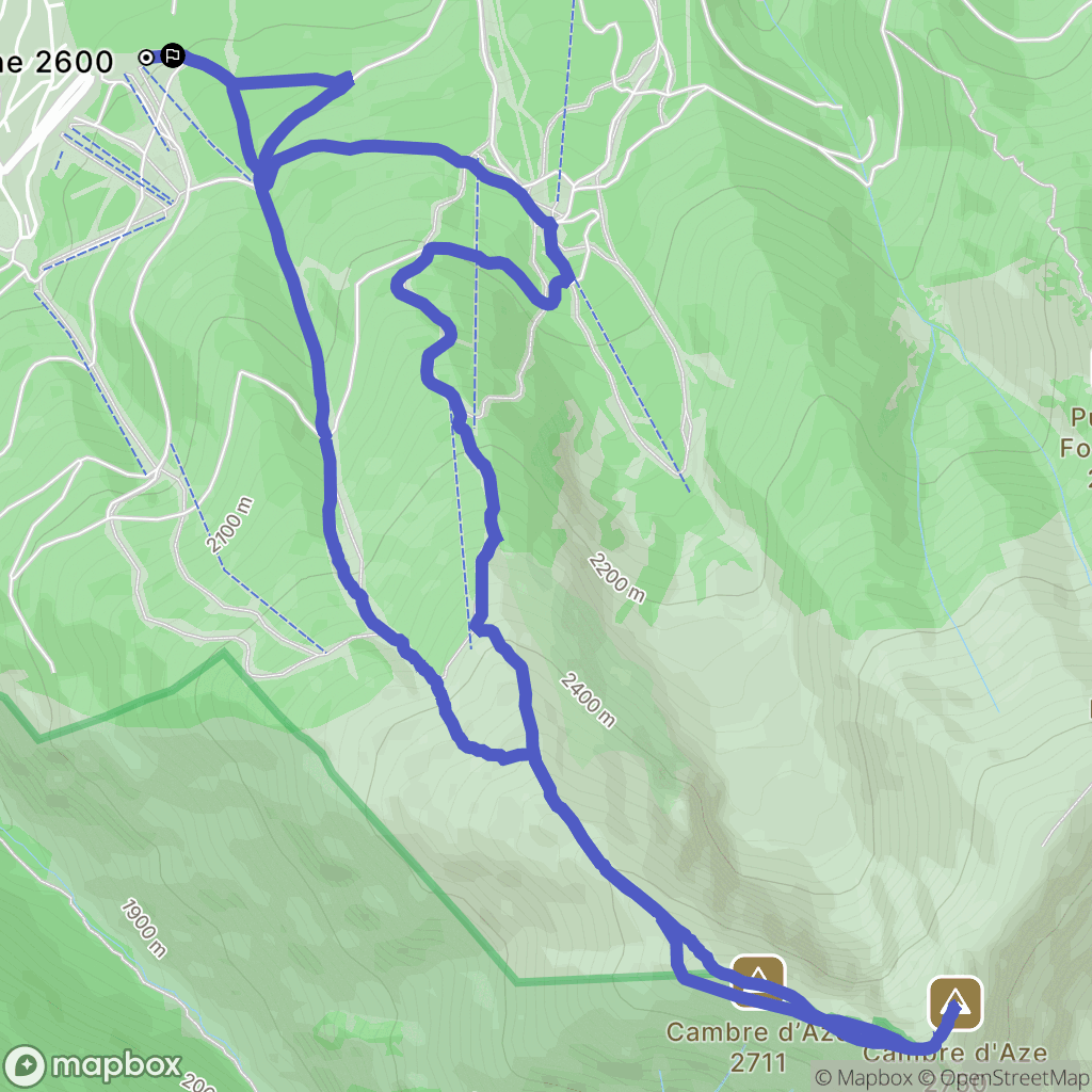 Eyne : carte du parcours de randonnée - France