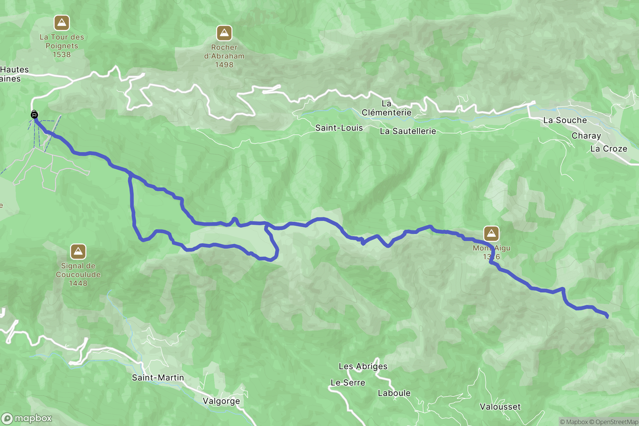 Borne : carte du parcours de randonnée - France