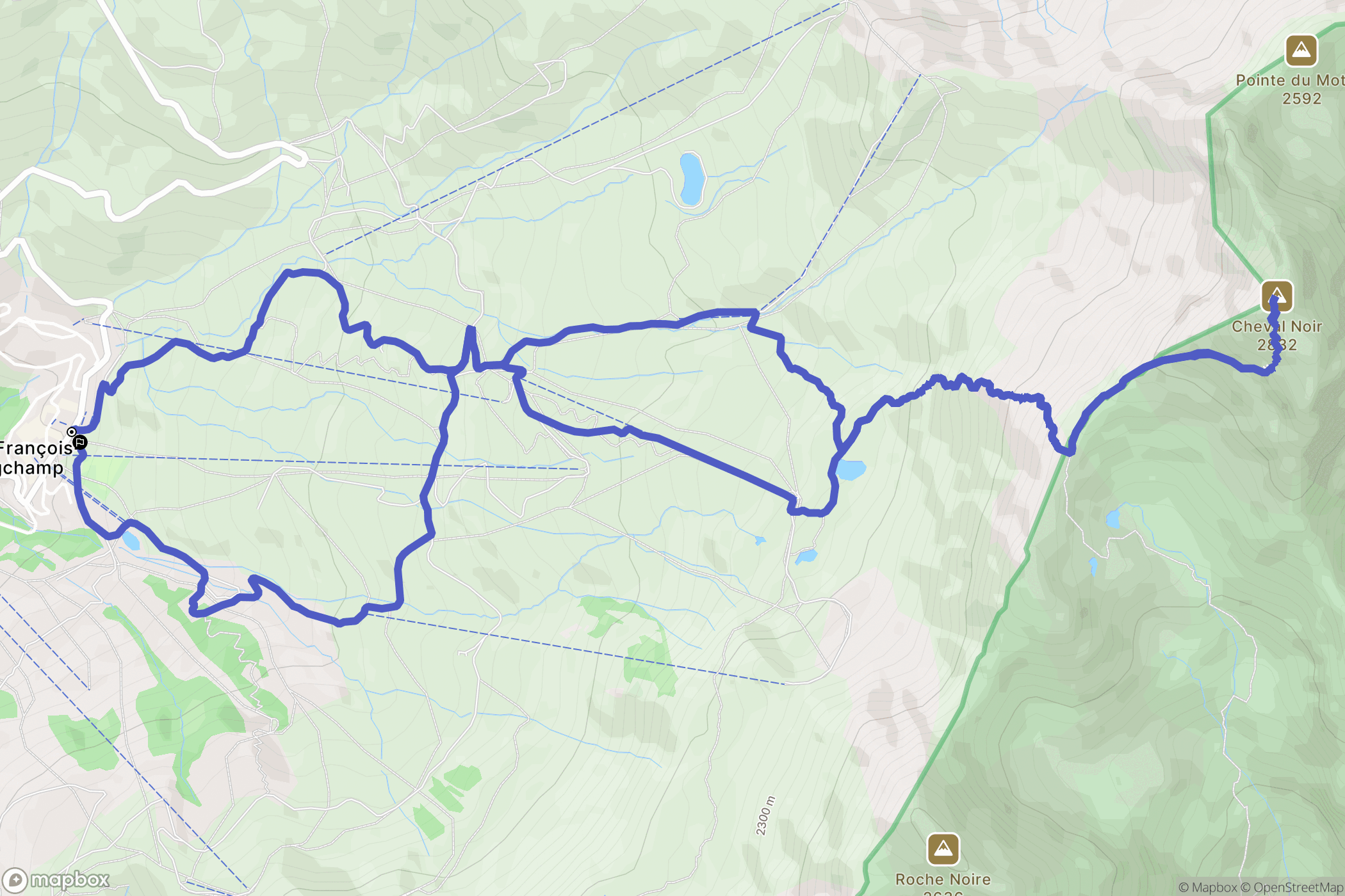 Saint-François-Longchamp : carte du parcours de randonnée - France
