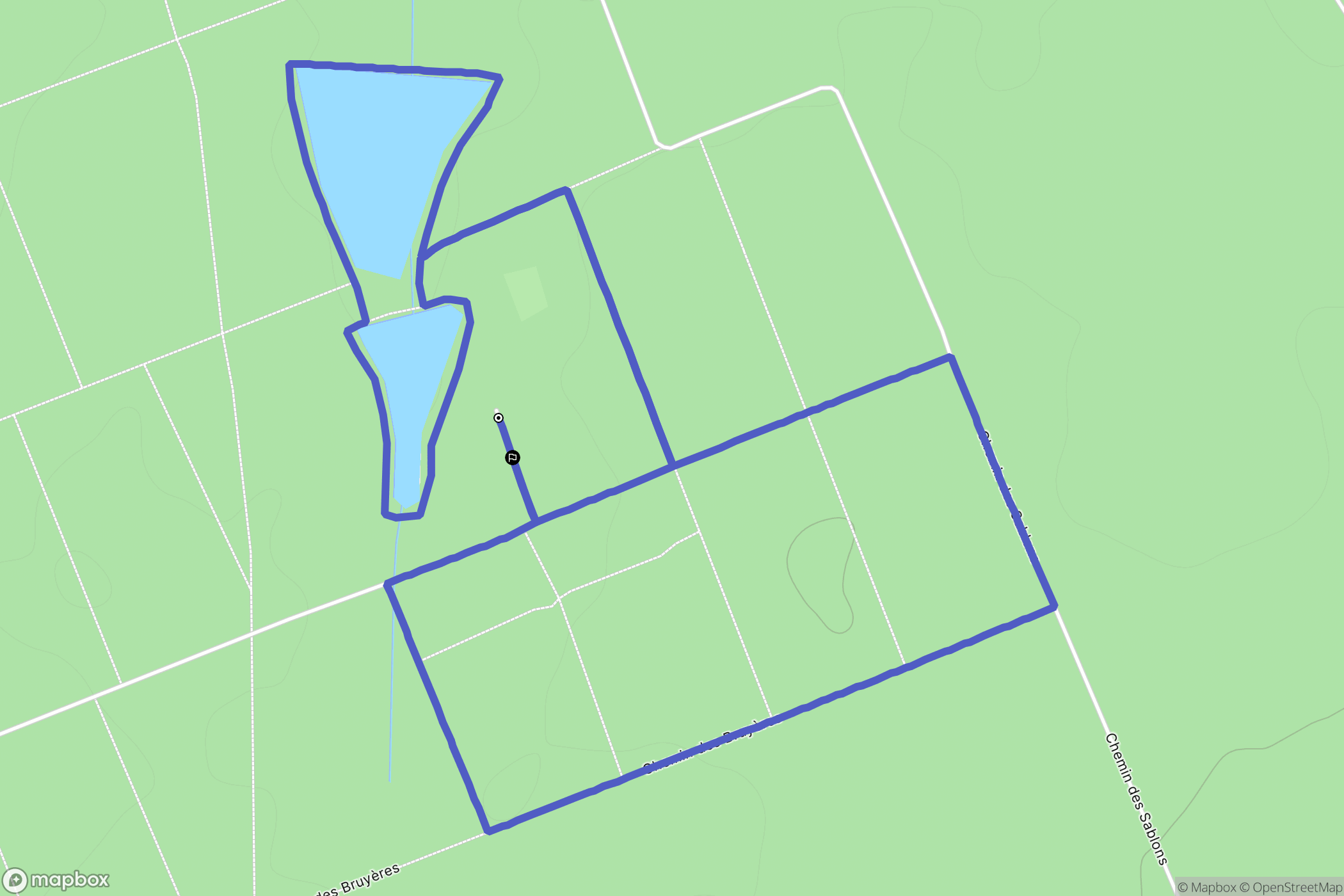 Lignières : carte du parcours de randonnée - France