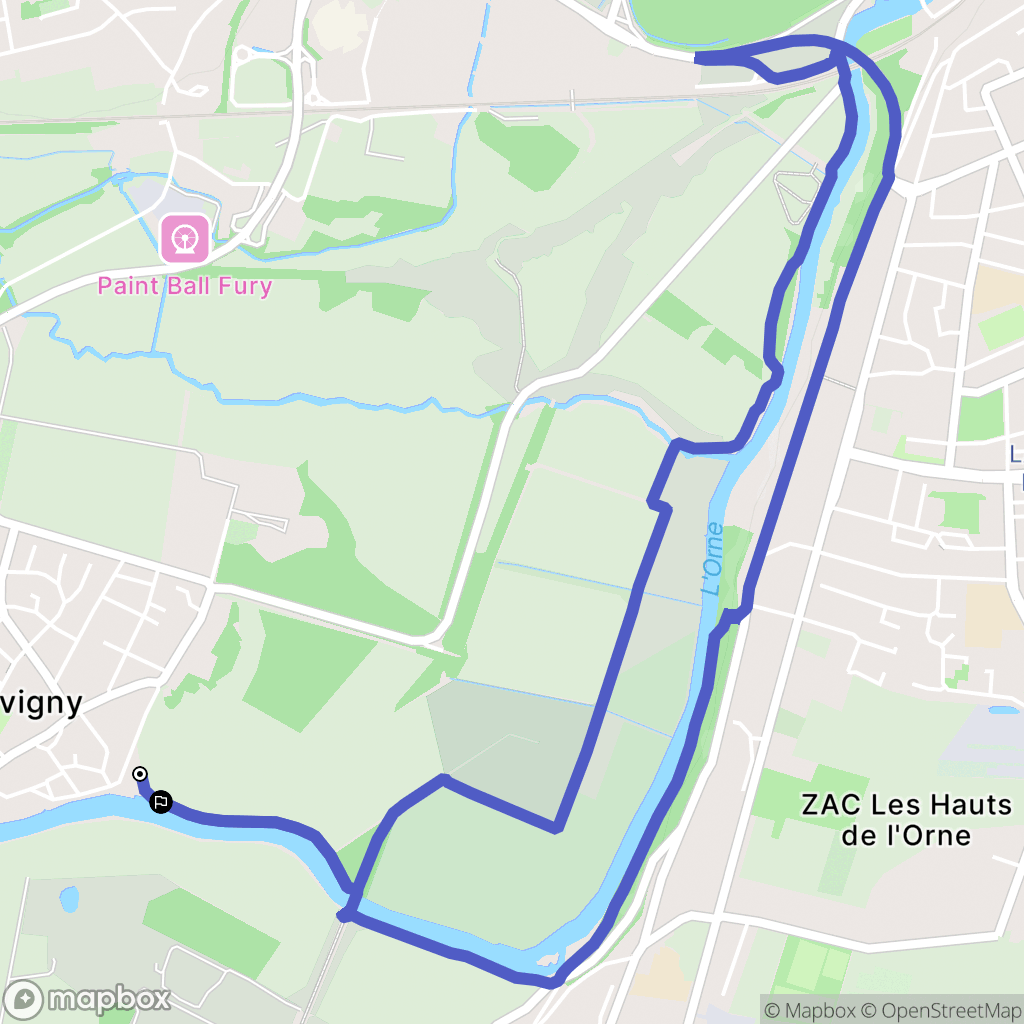 Louvigny : carte du parcours de randonnée - France
