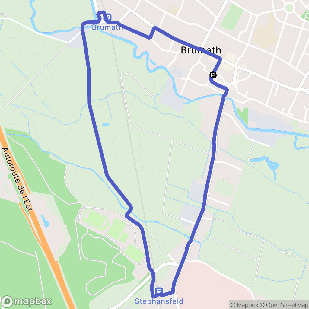 Brumath : carte du parcours de randonnée - France