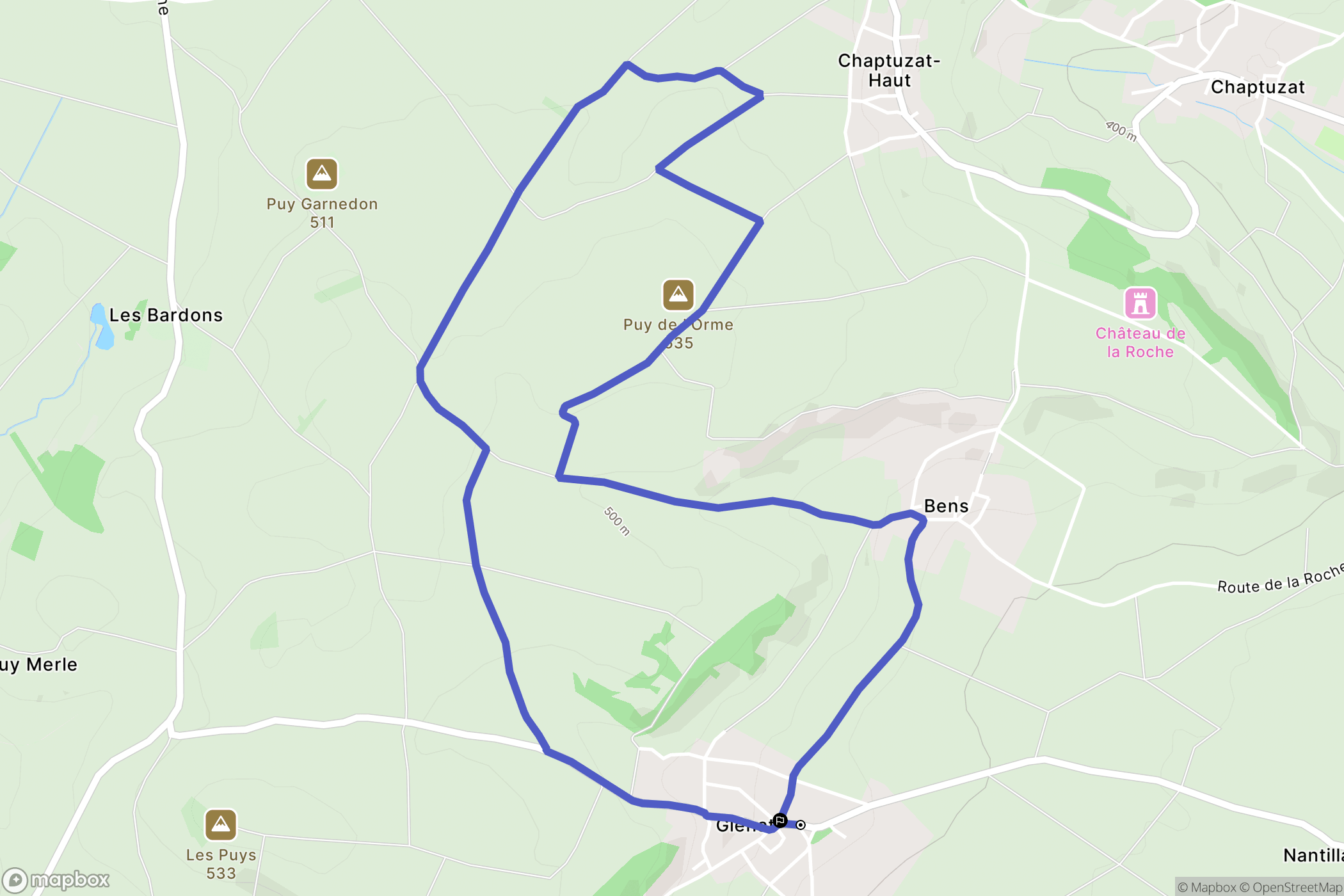 Artonne : carte du parcours de randonnée - France